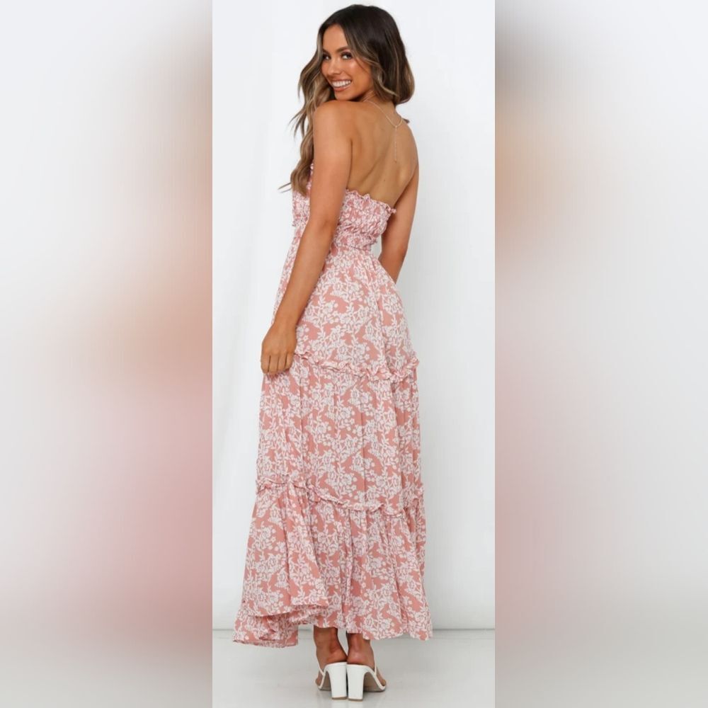 NWT Hello molly Love My Tequila Sunrises Maxi Dress Blush size M US 6 - Picture 4 of 9